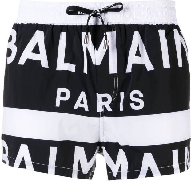 Balmain Tweekleurige zwembroek Zwart