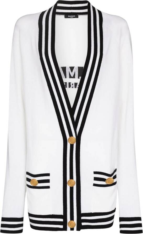 Balmain Vest met geborduurd logo Wit