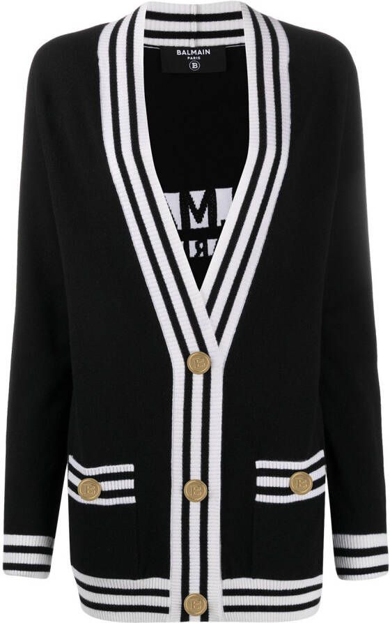 Balmain Vest met gestreepte afwerking Zwart