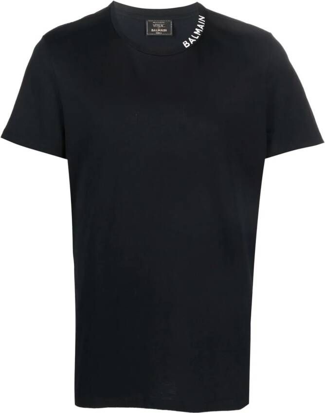 Balmain x Vitkac T-shirt met logo kraag Zwart