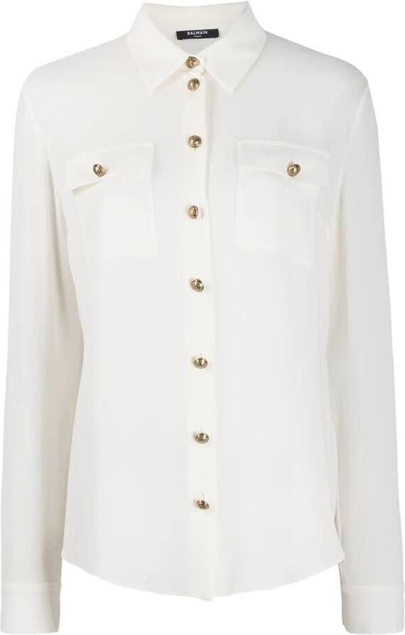 Balmain Zijden blouse Wit