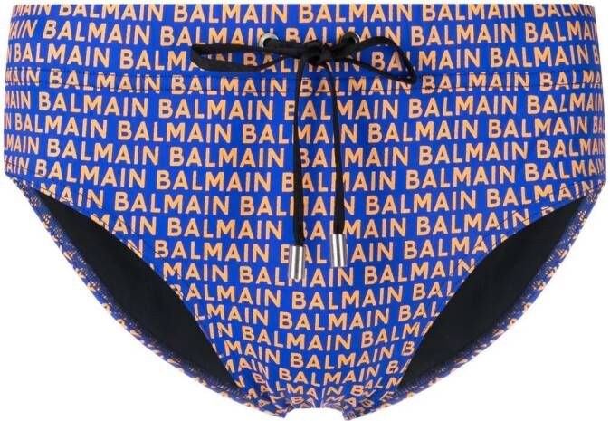 Balmain Zwembroek met logo Blauw
