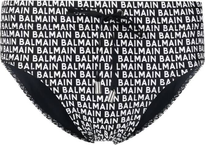 Balmain Zwembroek met logo Zwart