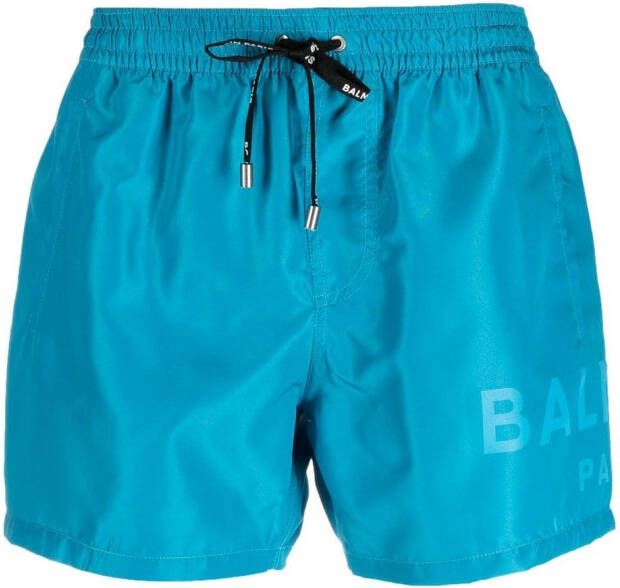 Balmain Zwembroek met logoprint Blauw