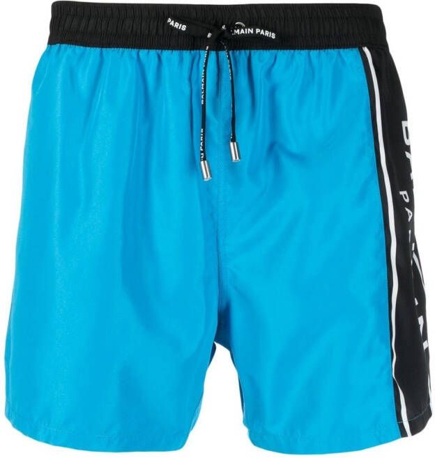 Balmain Zwembroek met logoprint Blauw