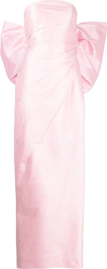 Bambah Avondjurk met strikdetail Roze