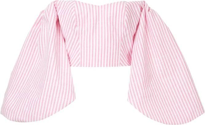 Bambah gestreepte oversized blouse Roze