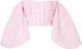 Bambah gestreepte oversized blouse Roze - Thumbnail 1