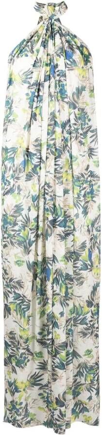 Bambah Maxi-jurk met tropische print Groen