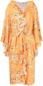Bambah Midi-jurk met ruches Oranje