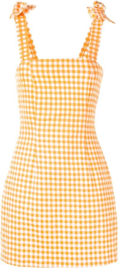 Bambah Mini-jurk met gingham ruit Oranje