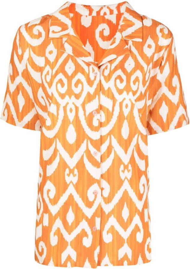 Bambah Zijden blouse Oranje