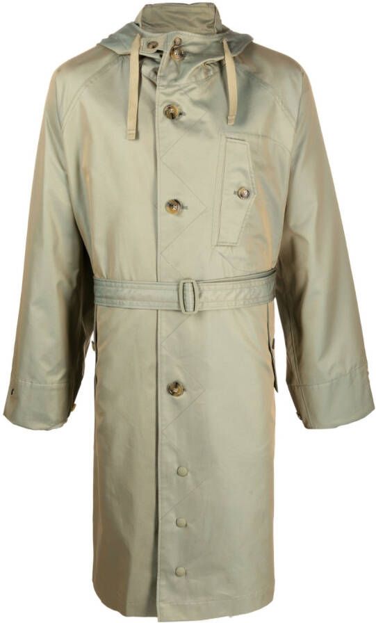 Baracuta Metallic trenchcoat Groen