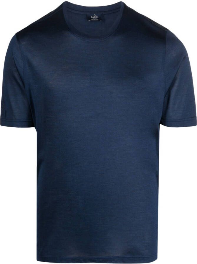 Barba Fijngebreid T-shirt Blauw