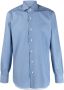 Barba Overhemd met geometrisch patroon Blauw - Thumbnail 1