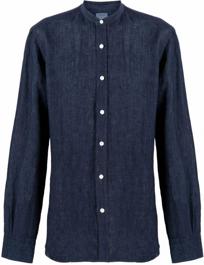 Barba Linnen overhemd Blauw