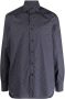Barba Overhemd met geometrisch patroon Blauw - Thumbnail 1