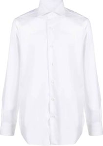 Barba Overhemd met gespreide kraag Wit