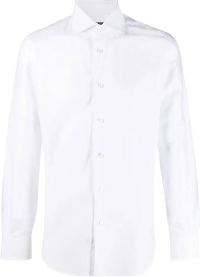 Barba Overhemd met textuur Wit