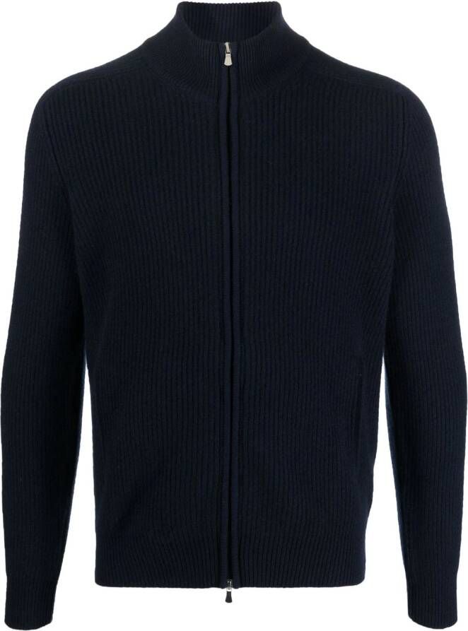 Barba Ribgebreid vest Blauw