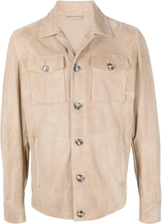 Barba Shirtjack met borstzak Beige