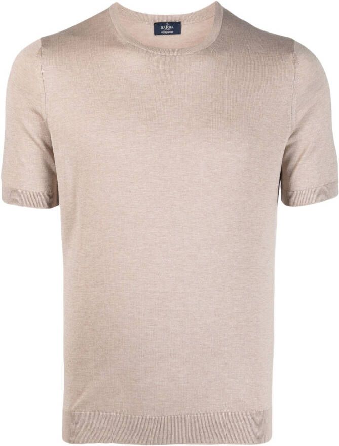 Barba Fijngebreid T-shirt Beige