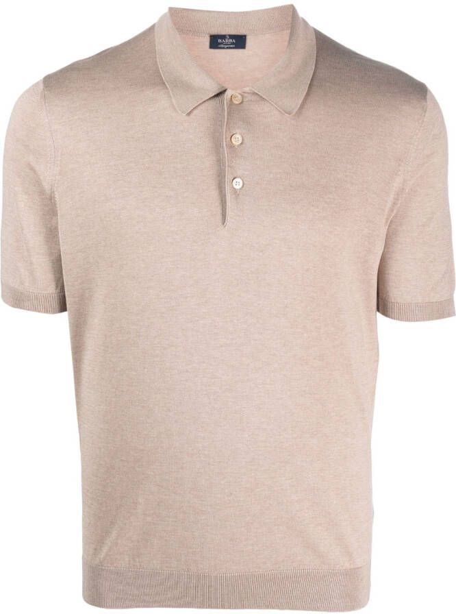 Barba Zijden poloshirt Beige