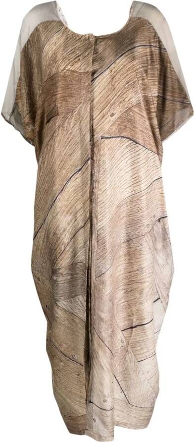 Barbara Bologna Jurk met print Beige