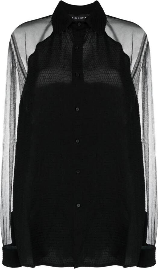 Barbara Bologna Semi-doorzichtige blouse Zwart