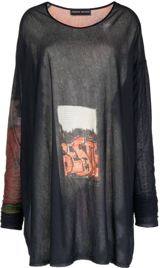 Barbara Bologna T-shirt met bloemenprint Blauw