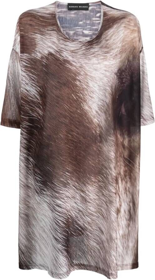 Barbara Bologna T-shirt met grafische print Beige