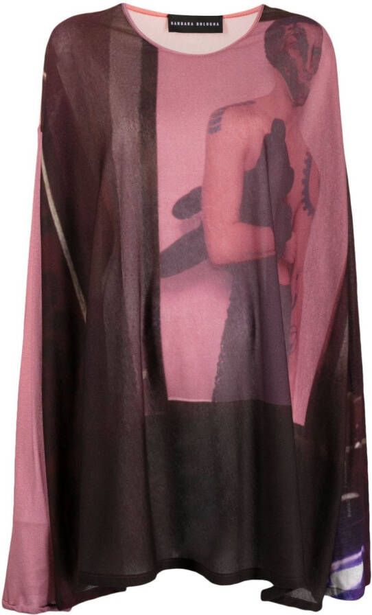 Barbara Bologna T-shirt met print Roze