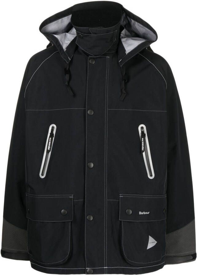 BARBOUR and WANDER Jas met capuchon Blauw