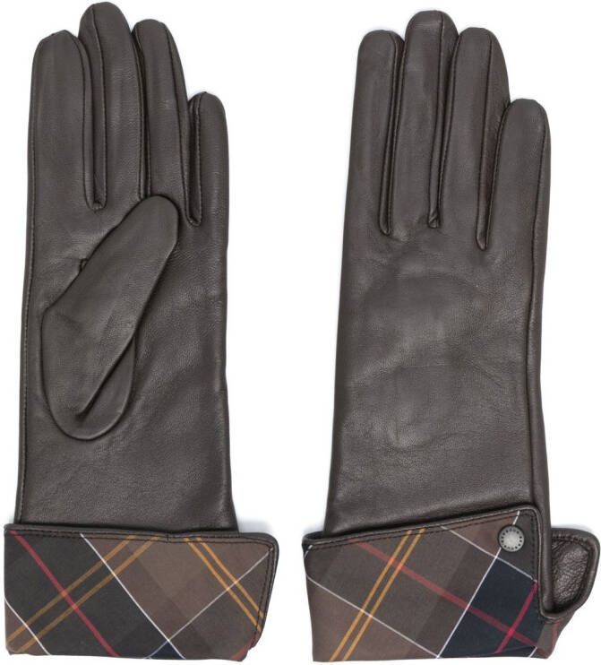 Barbour Geruite handschoenen Bruin