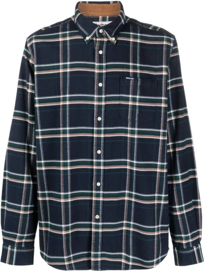 Barbour Geruit overhemd Blauw