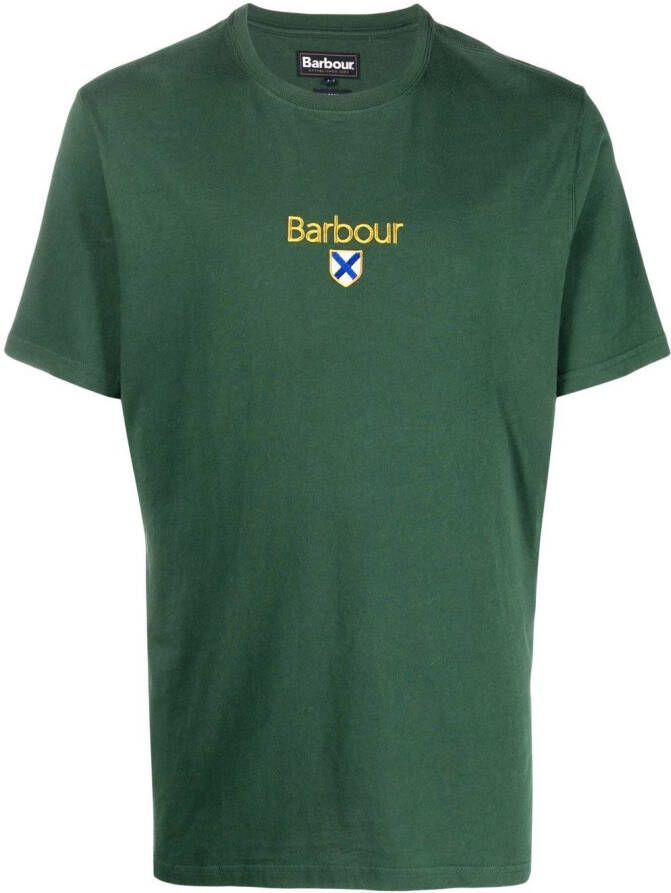 Barbour T-shirt met geborduurd logo Groen