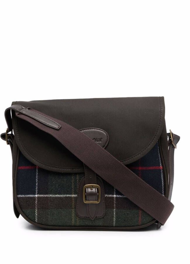 Barbour Geruite boekentas Groen
