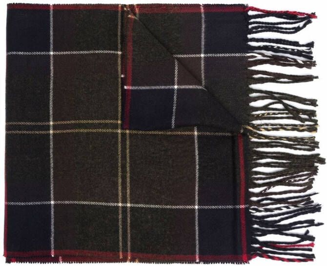 Barbour Geruite sjaal Blauw