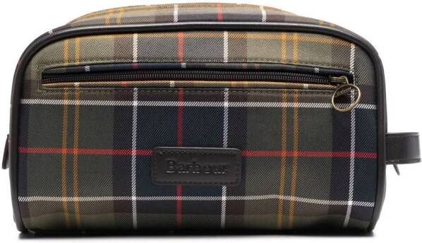 Barbour Geruite toilettas Groen