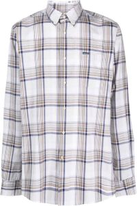 Barbour grid-pattern cotton shirt Blauw
