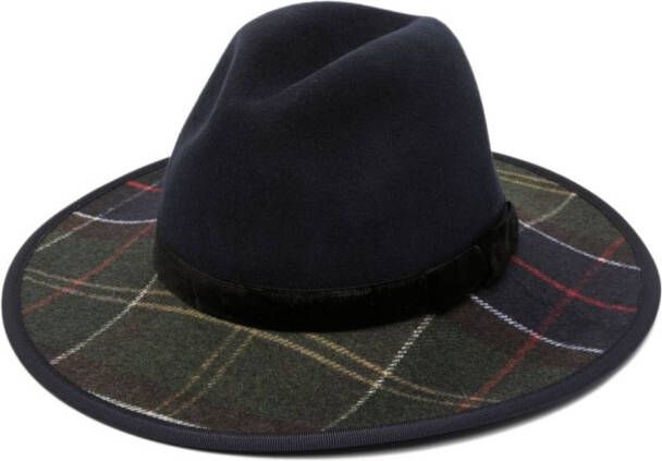 Barbour Wollen fedora hoed Blauw