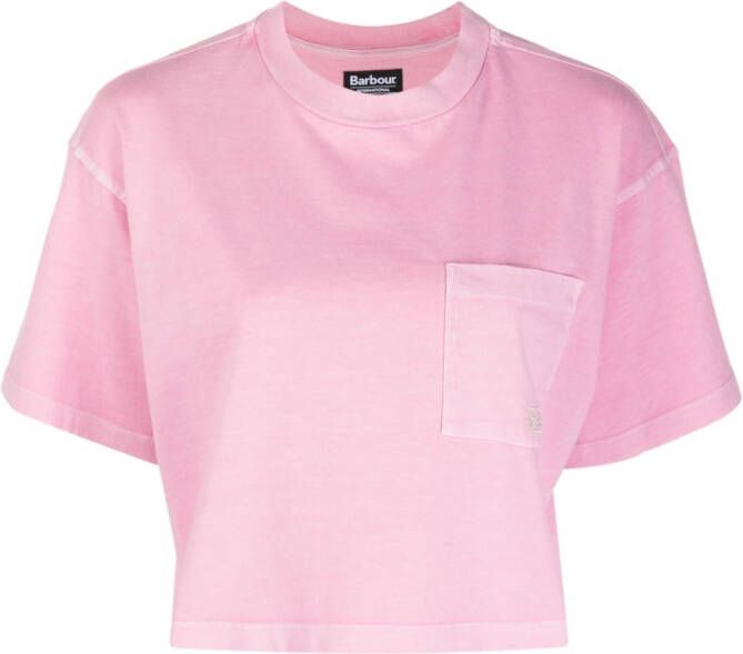 Barbour International Cropped T-shirt Roze