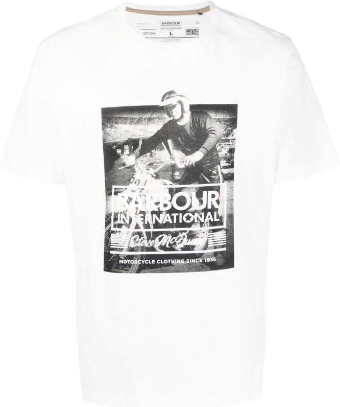 Barbour International Katoenen T-shirt Wit