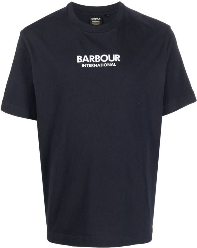Barbour International T-shirt met logo Blauw