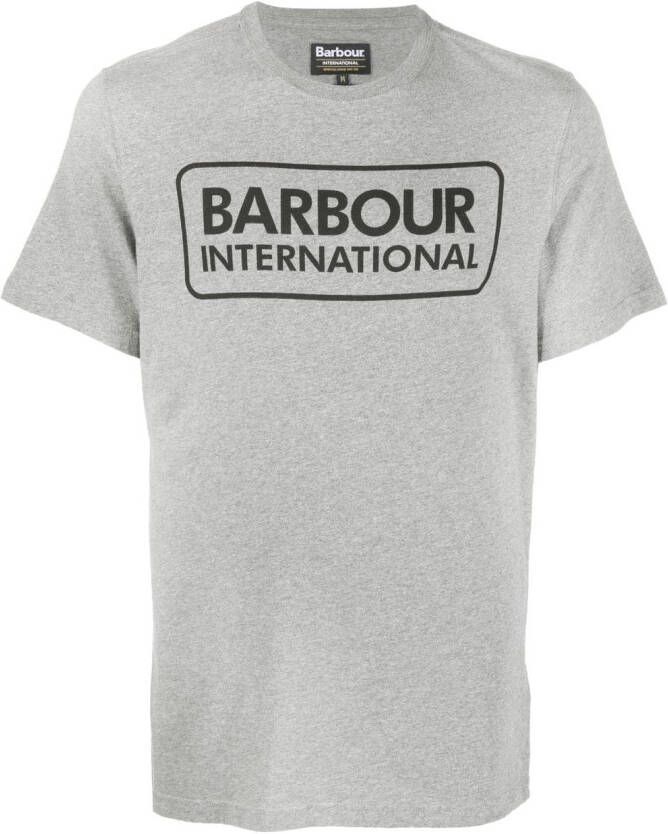 Barbour International T-shirt met logoprint Grijs