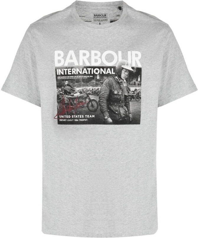 Barbour International T-shirt met print GY52 GREY MARL