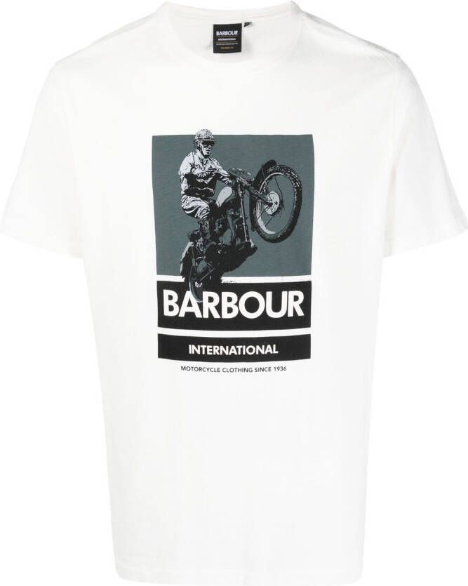 Barbour International T-shirt met print Wit