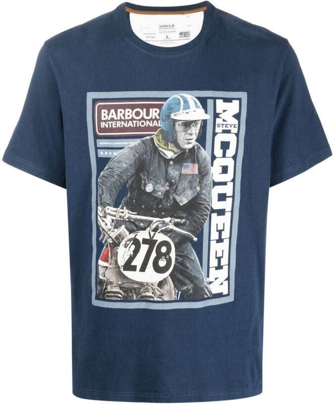 Barbour International x Steve McQueen T-shirt met print Blauw