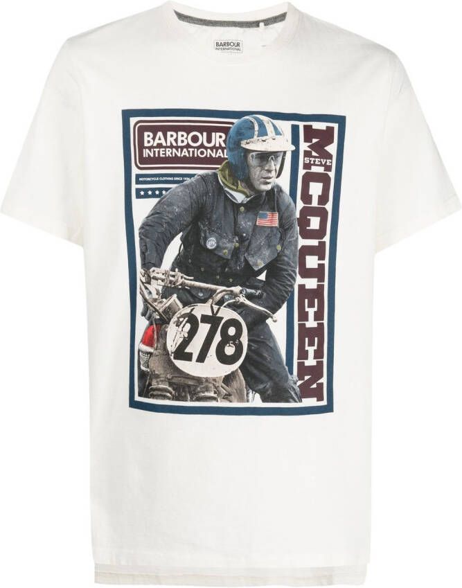 Barbour International x Steve McQueen T-shirt met print Wit