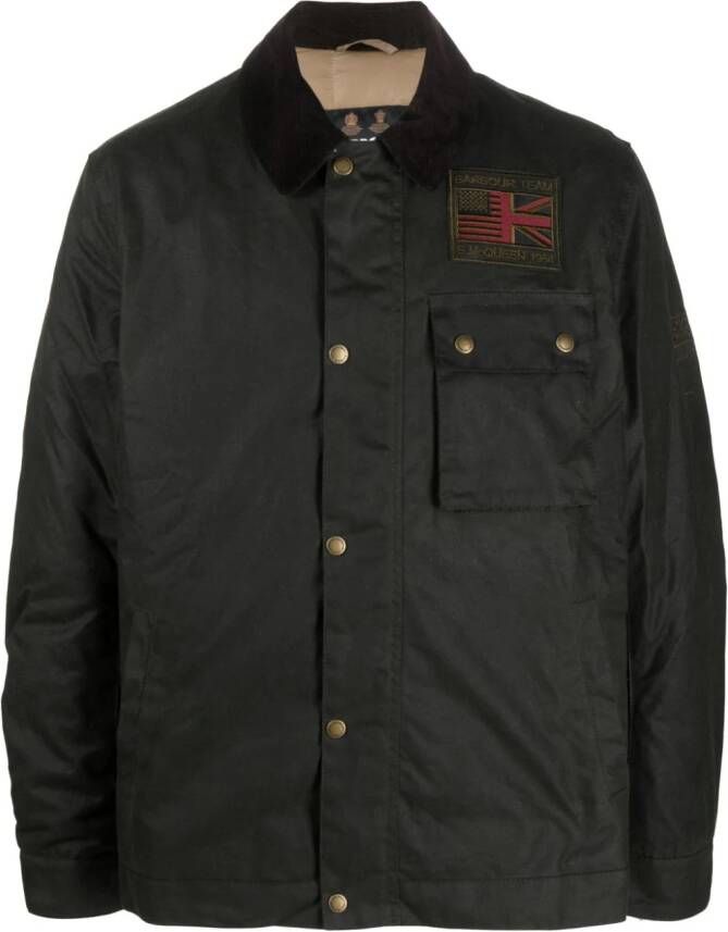 Barbour International B.Intl Steve McQueen gecoate jas Groen